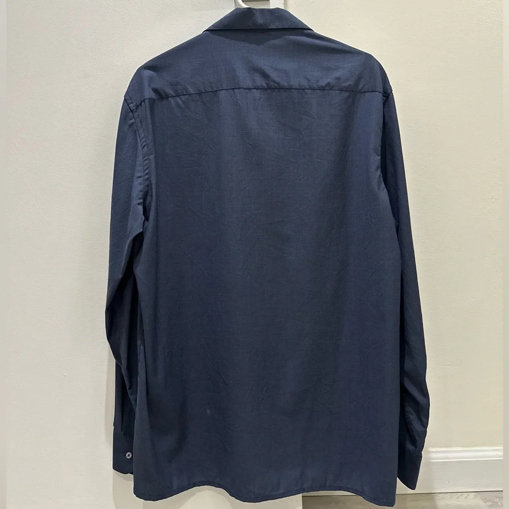 NWOT Mango Men Button Down Navy Shirt XL - Picture 4 of 7